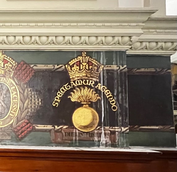 Decorative frieze detail before treatment, Hall of Remembrance