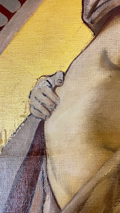 Inpainting on decorative frieze in the Hall of Remembrance