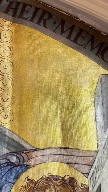 Their Memory marouflage mural detail, Hall of Remembrance