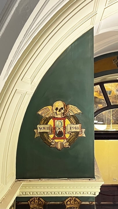 Nov 11 1918 commemorative emblem in the Hall of Remembrance