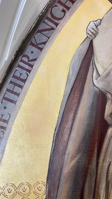 Their Knight marouflage mural detail, Hall of Remembrance