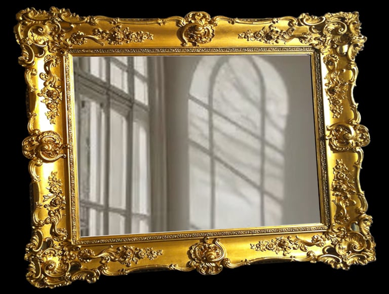 Regilded ornate mirror frame in a private home