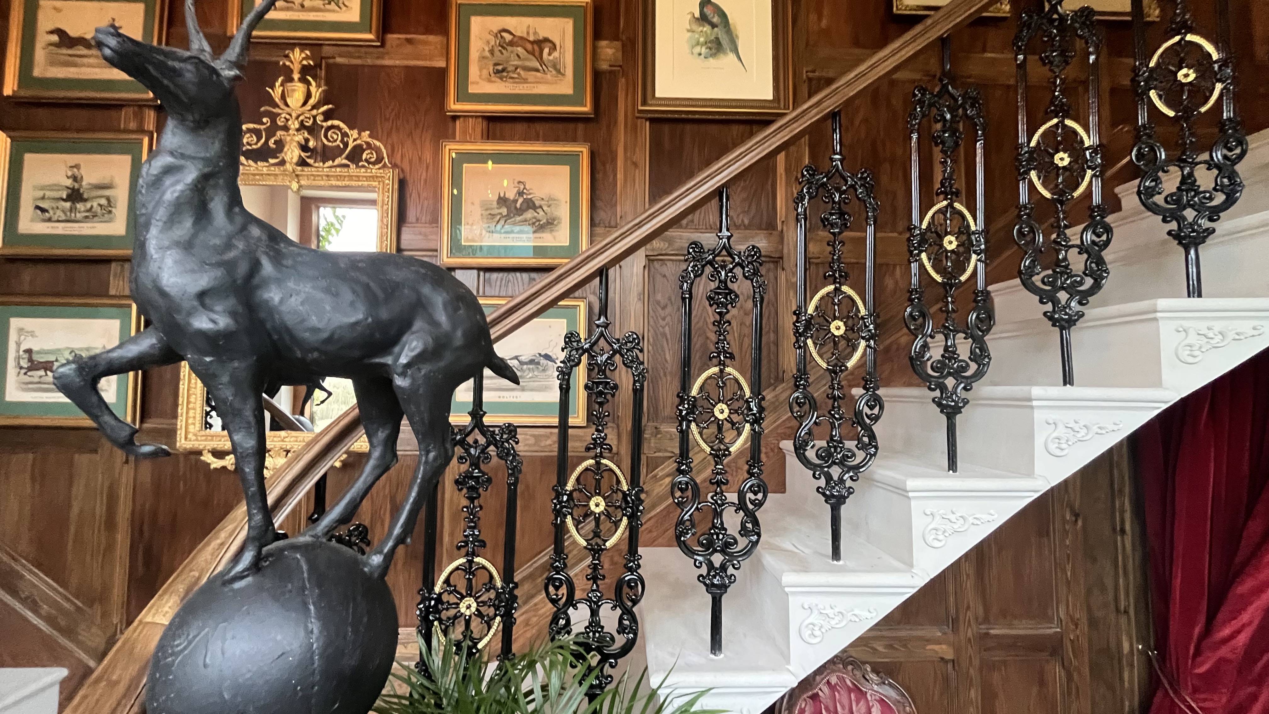 Gilding on spindles in 1800 cottage, detail