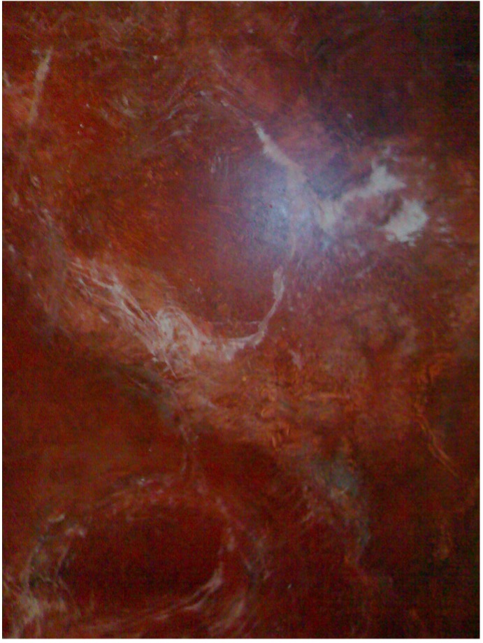 Red China faux marble