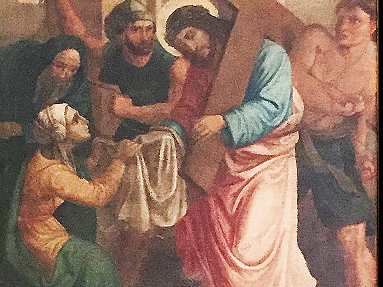 Oil painting restored after major damage in a church fire