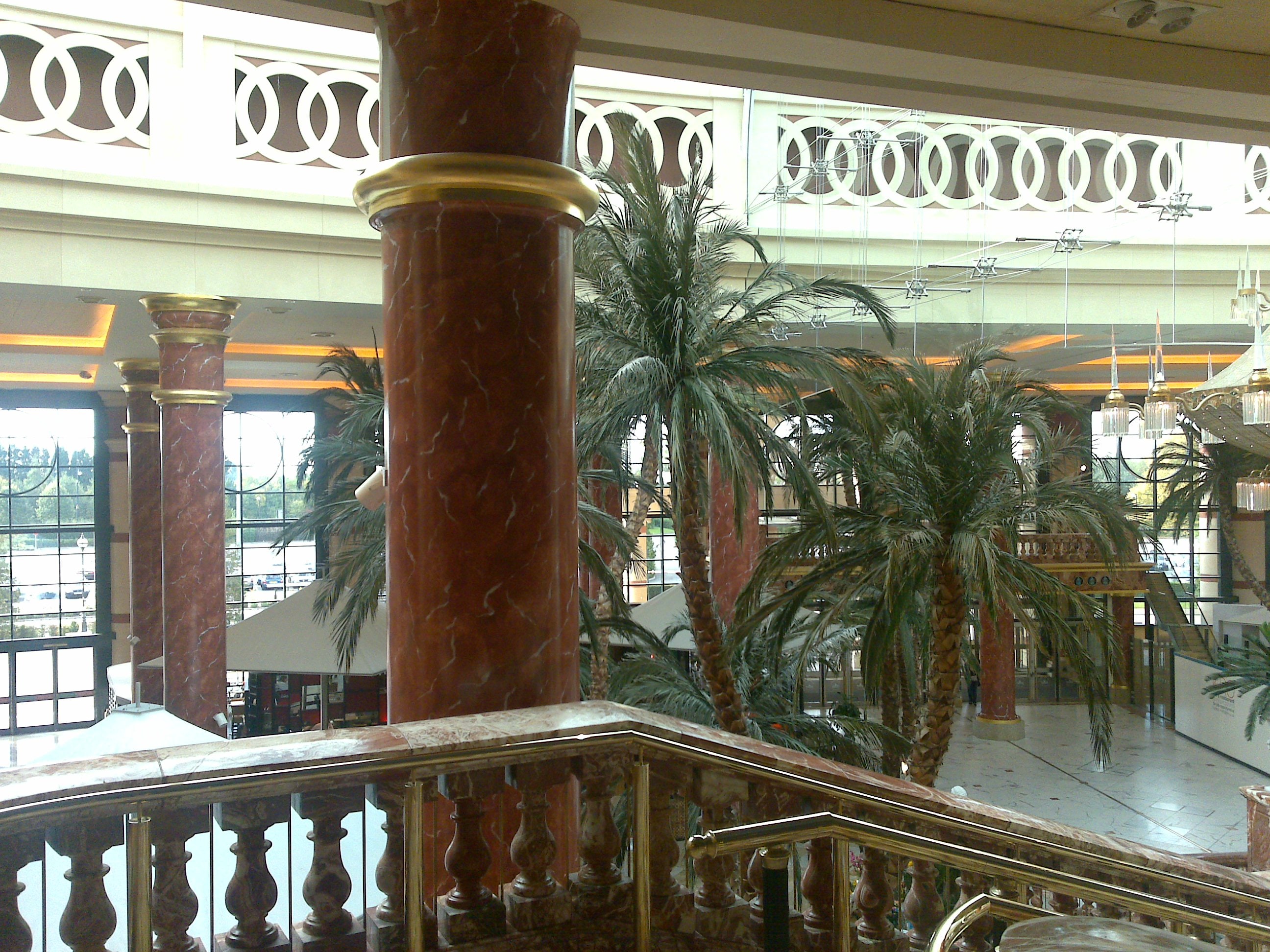 Marbled columns and balustrades at Trafford Centre
