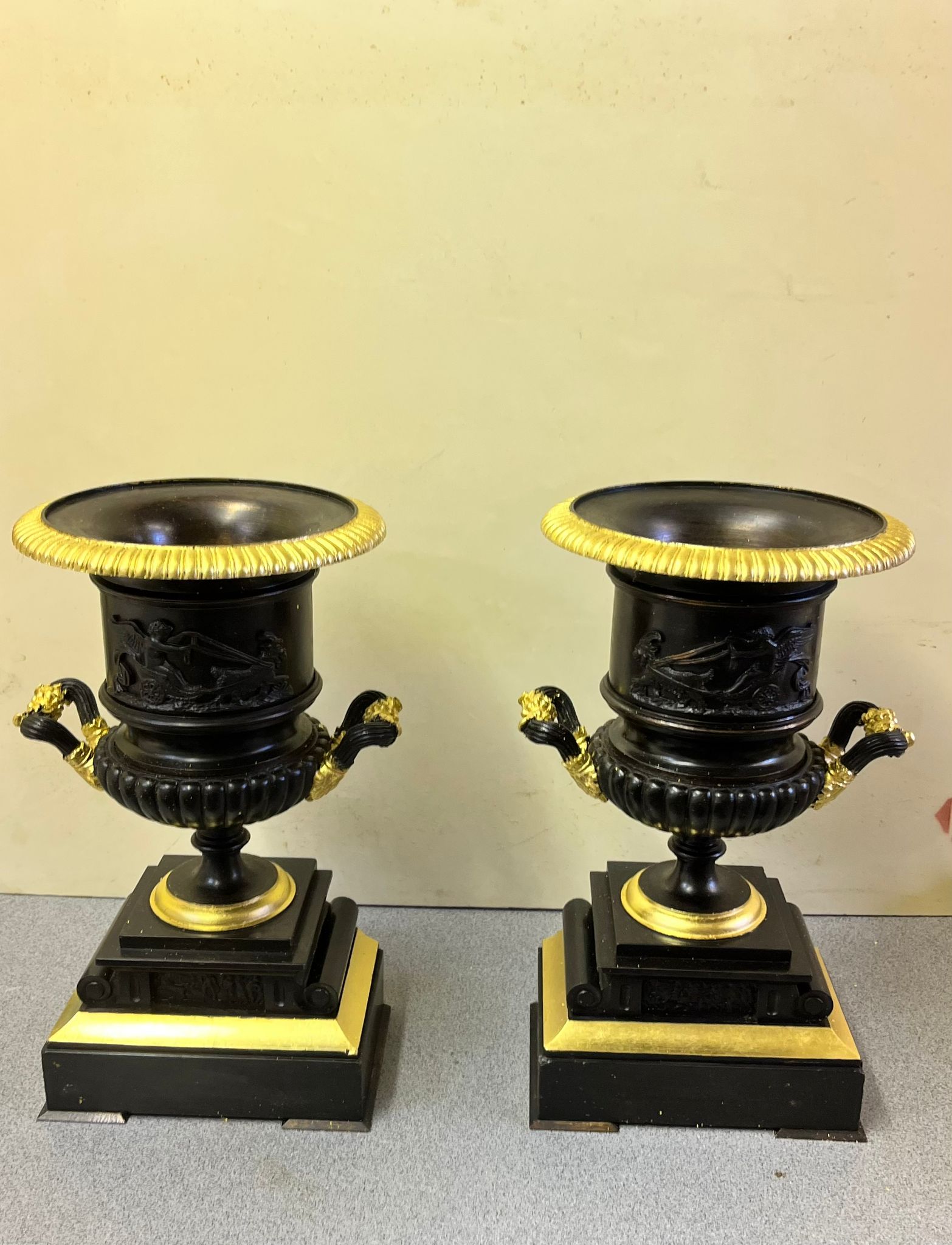 Victorian urns gilded